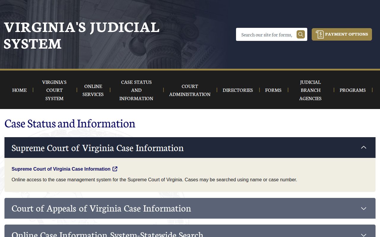 Virginia court search routes for Hanover County release records